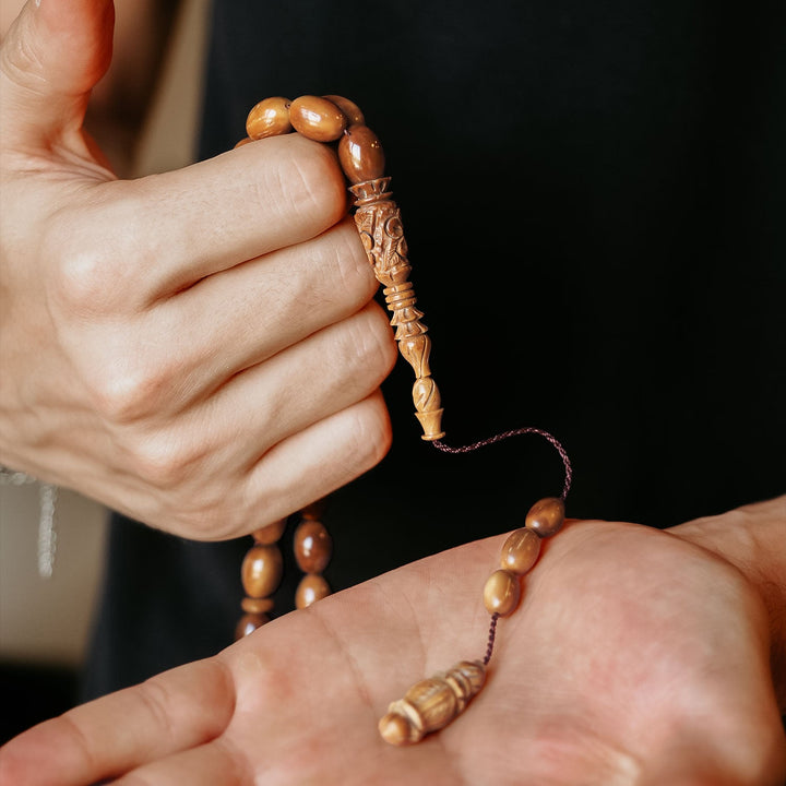 Handcrafted Kuka Wood Tasbeeh Special Carved Imam Bead – WATD076