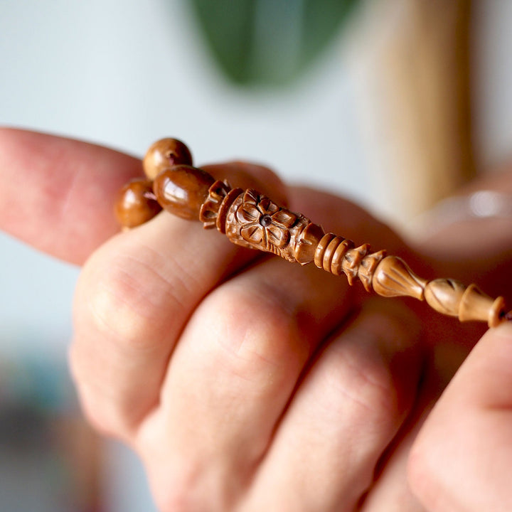 Handcrafted Kuka Wood Tasbeeh Special Carved Imam Bead – WATD076