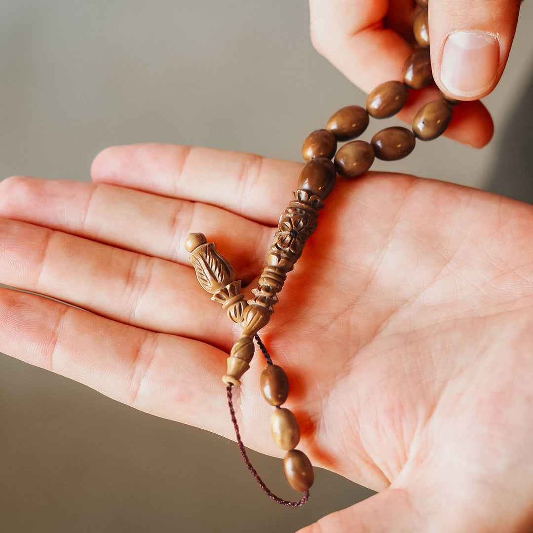 Handcrafted Kuka Wood Tasbeeh Special Carved Imam Bead – WATD076