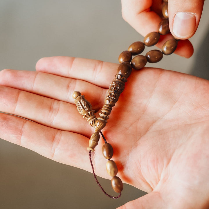 Handcrafted Kuka Wood Tasbeeh Special Carved Imam Bead – WATD076