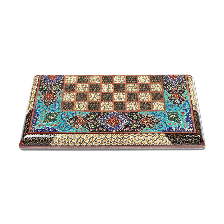 Handcrafted Hatem-Inlaid Wooden Backgammon Set with Carrying Case - WAAH147