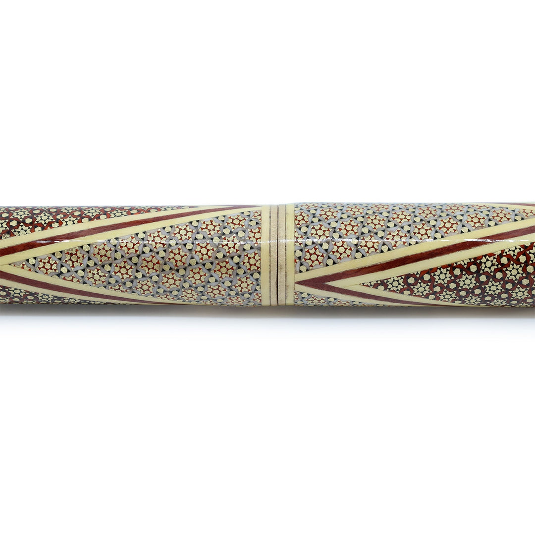 Handcrafted Hatem-Inlaid Wooden Walking Cane with Carrying Case - WAAH148
