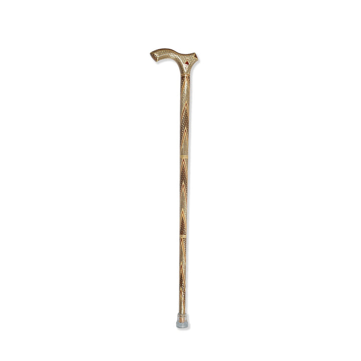 Handcrafted Hatem-Inlaid Wooden Walking Cane with Carrying Case - WAAH148