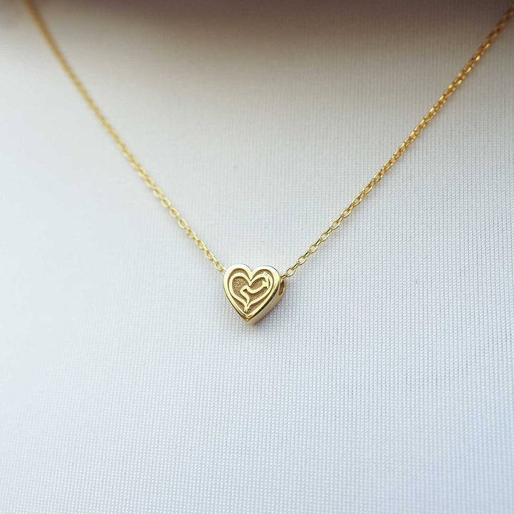 Mother Written Heart Shaped Silver Necklace - WAMT014