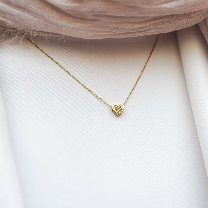 Mother Written Heart Shaped Silver Necklace - WAMT014