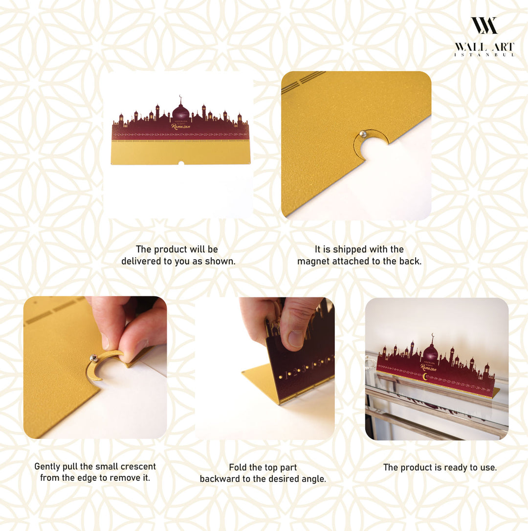 Happy Ramadan Kareem Written Metal Ramadan Calendar - WAMH224