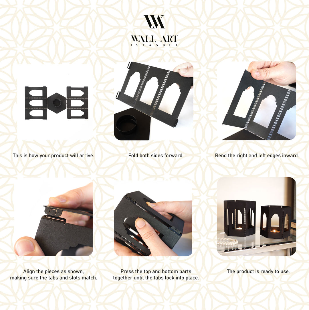 Metal Islamic Candleholder Set of 2 - WAMH228