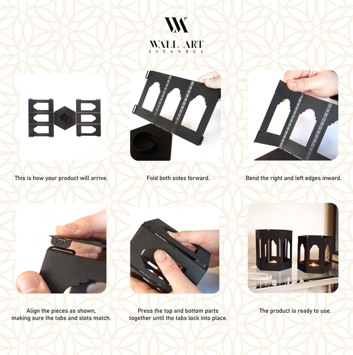 Metal Islamic Candleholder Set of 2 - WAMH228