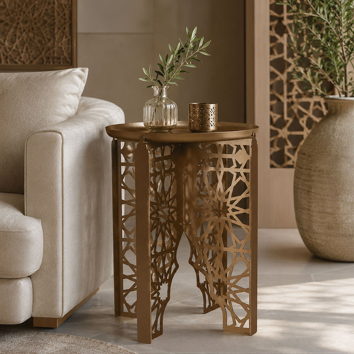 Emas L Metal Islamic Side Table - WAMZ013