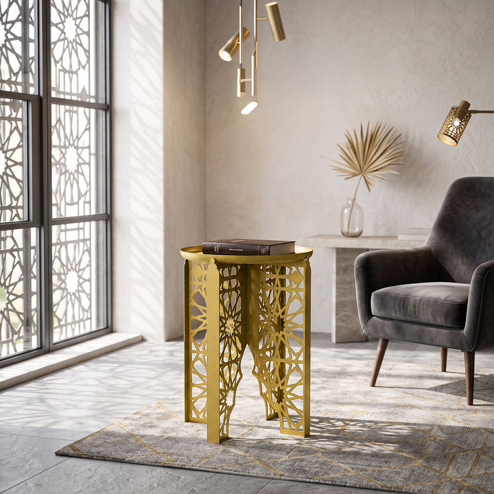 Emas L Metal Islamic Side Table - WAMZ013