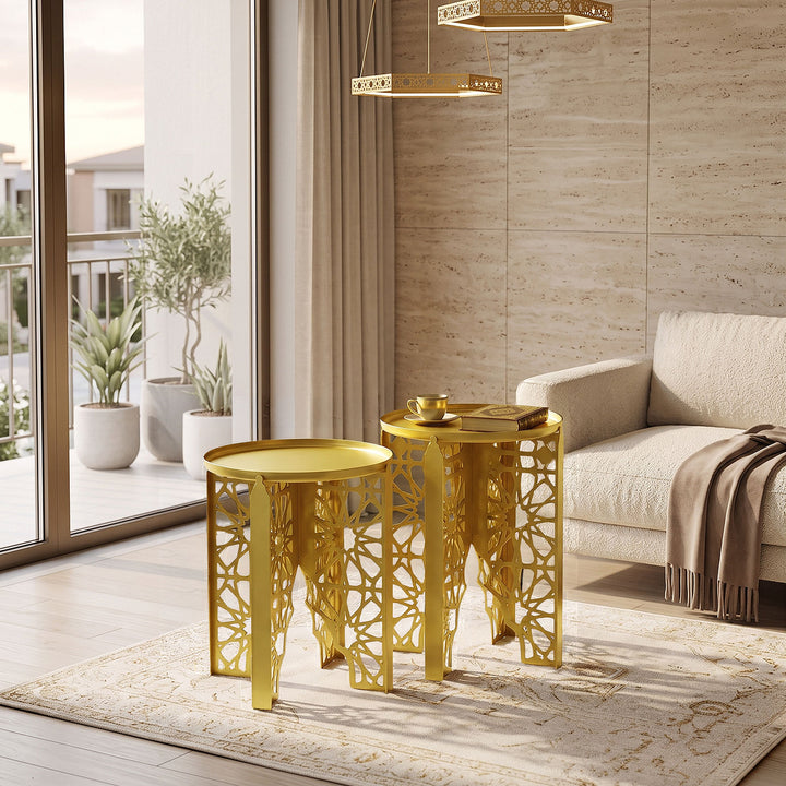 Emas Metal Islamic Side Table Set of 2 - WAMZ016