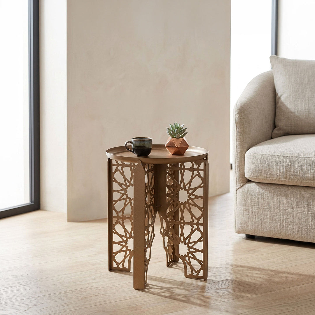 Emas M Metal Islamic Side Table - WAMZ012