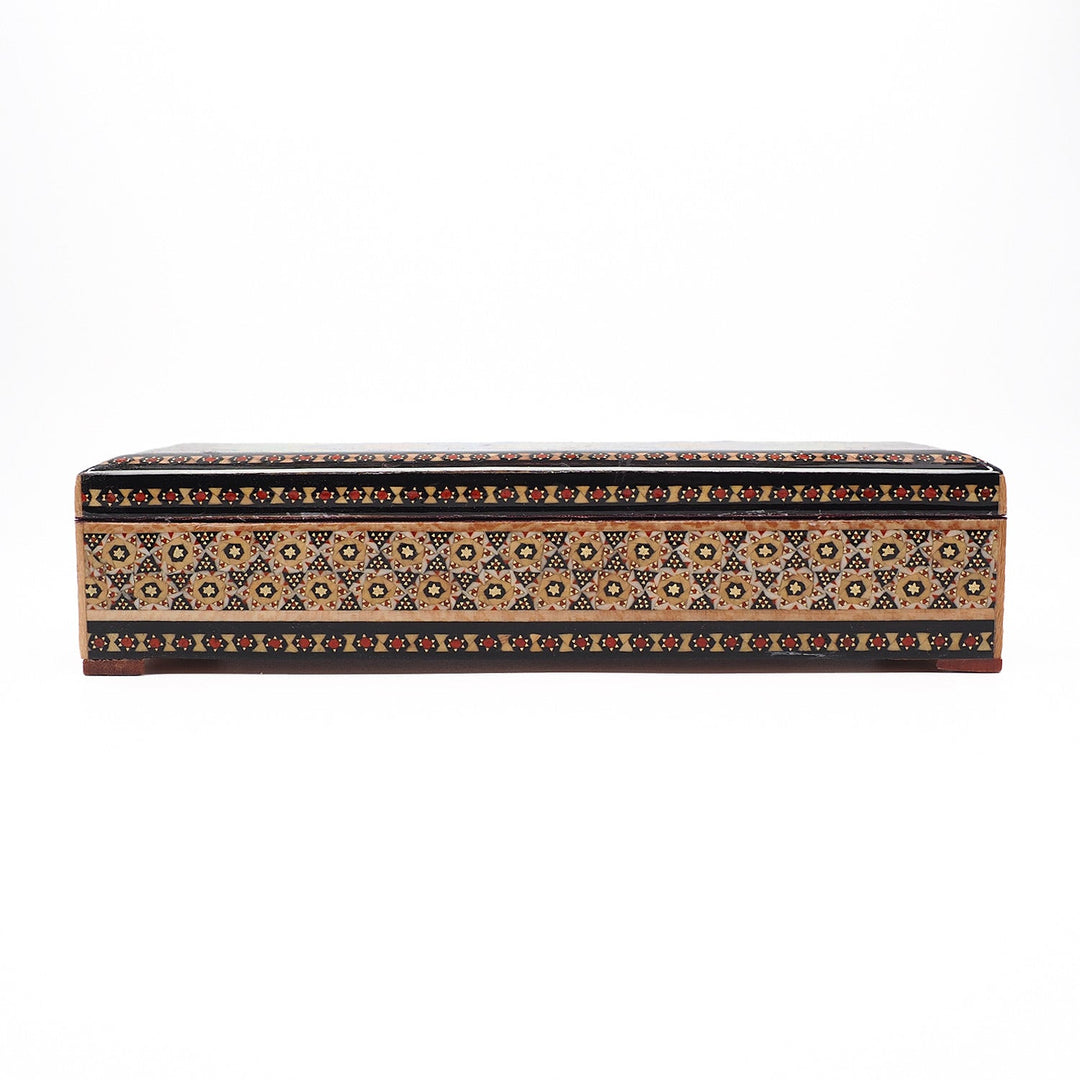 Traditional Motif | Handcrafted Hatem-Inlaid Wooden Box - WAAH096