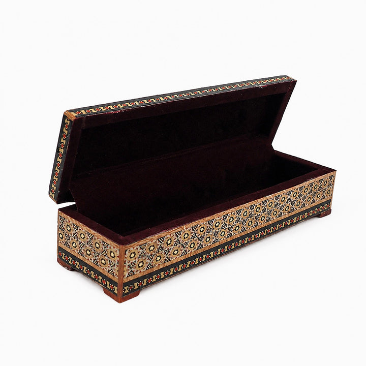 Traditional Motif | Handcrafted Hatem-Inlaid Wooden Box - WAAH098