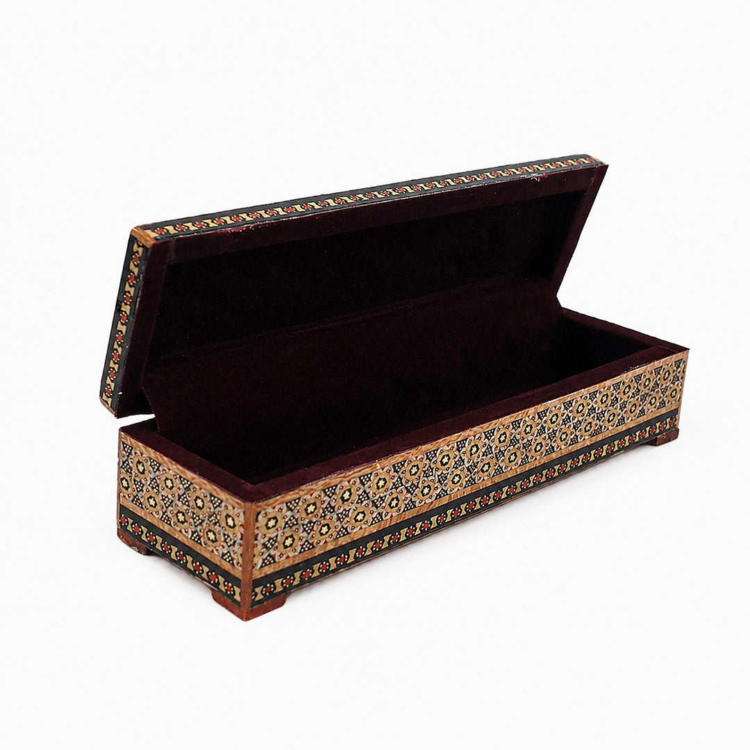 Traditional Motif | Handcrafted Hatem-Inlaid Wooden Box - WAAH096