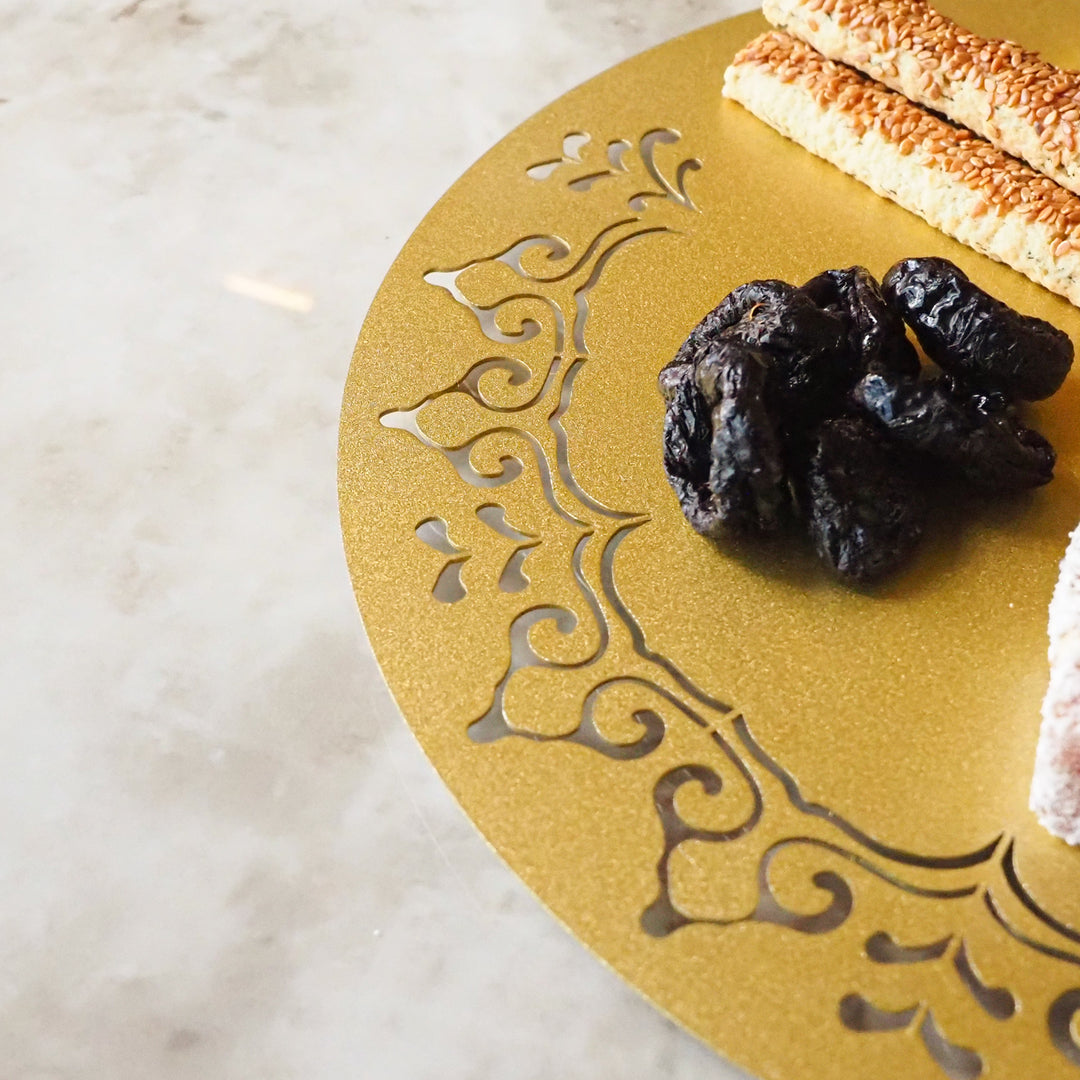 2 Tier Metal Islamic Serving Tray Stand - WAMH192