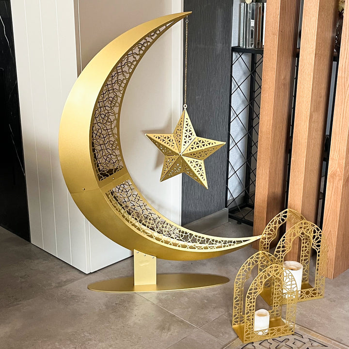 3D Metal Ramadan Moon Decor - WAMH110