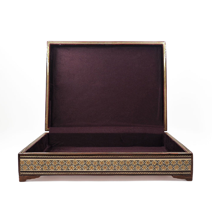 Al Aqsa Mosque Handcrafted Hatem-Inlaid Wooden Box - WAAH227