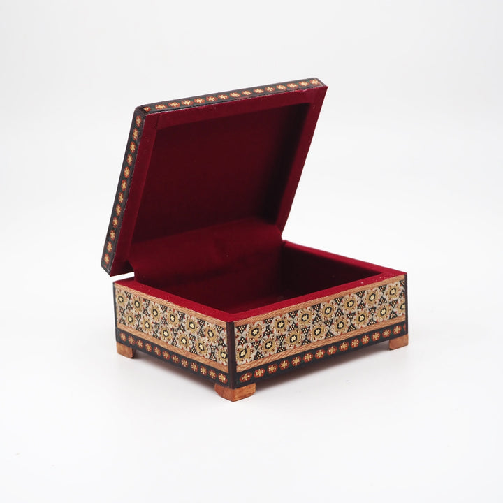 Traditional Motif | Handcrafted Hatem-Inlaid Square Wooden Box - WAAH133