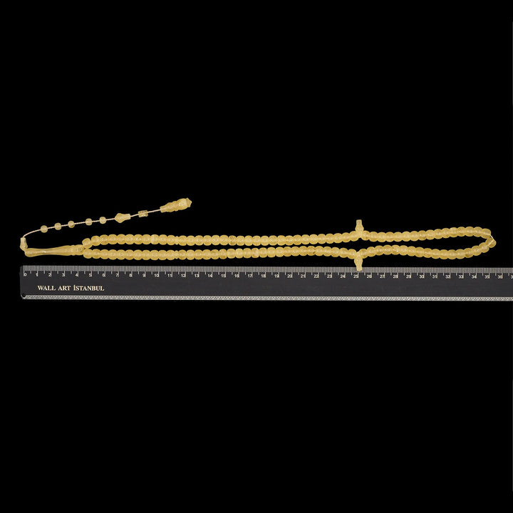 Master-Crafted 99-Bead Natural Amber Tasbeeh - WATD855