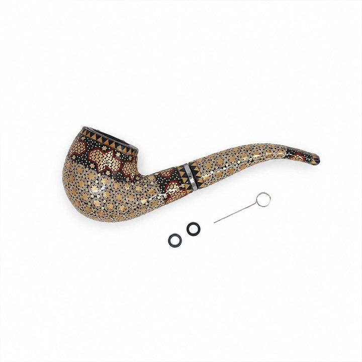 Persian Hand-Embellished Wooden Collectible Pipe - WAAH023