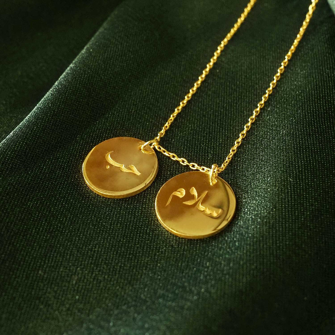 Peace and Love Written Silver Necklace - WAMT023