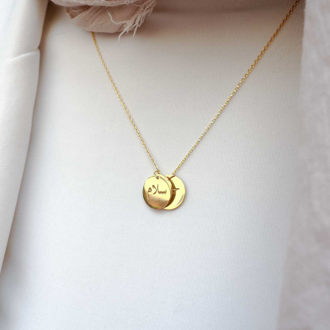 Peace and Love Written Silver Necklace - WAMT023