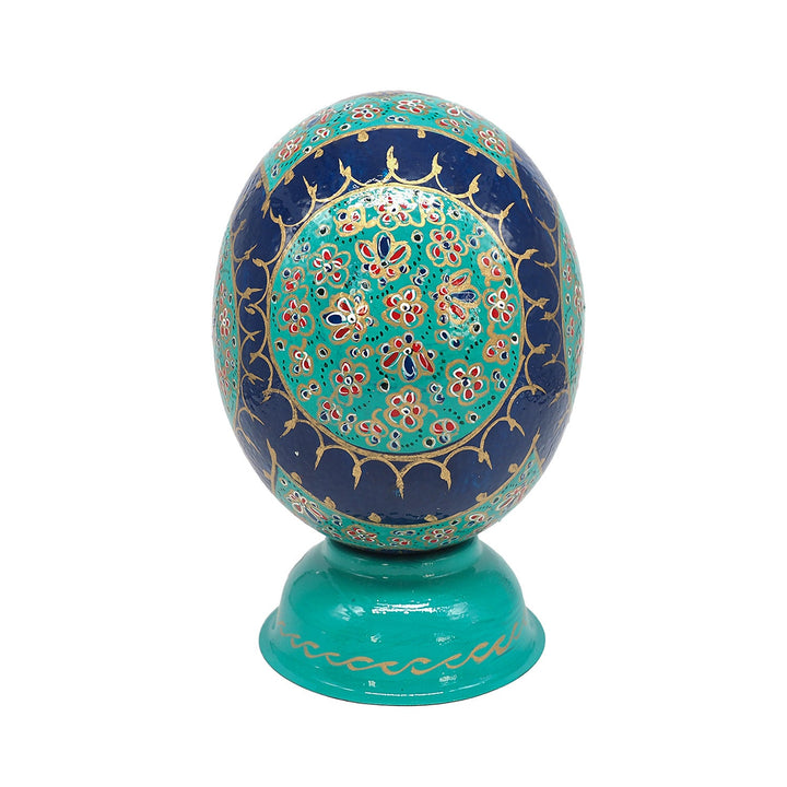 Floral Motif | Persian Hand-Embellished Ostrich Egg Decor - WAAH015
