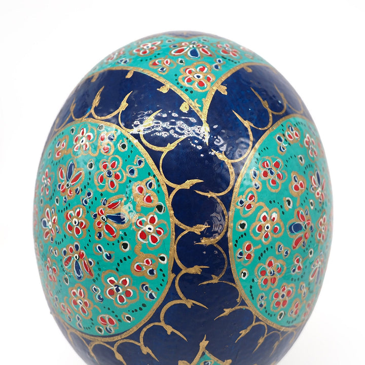 Floral Motif | Persian Hand-Embellished Ostrich Egg Decor - WAAH015