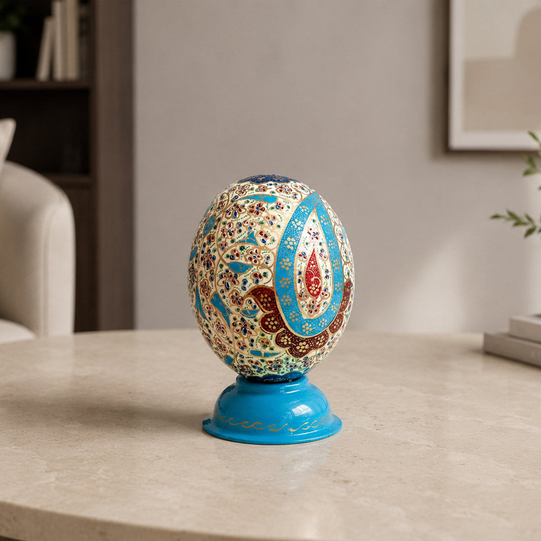 Ayat An-Nur | Persian Hand-Embellished Ostrich Egg Decor - WAAH022