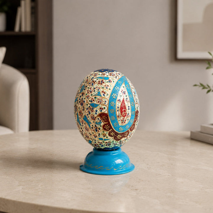 Ayat An-Nur | Persian Hand-Embellished Ostrich Egg Decor - WAAH022