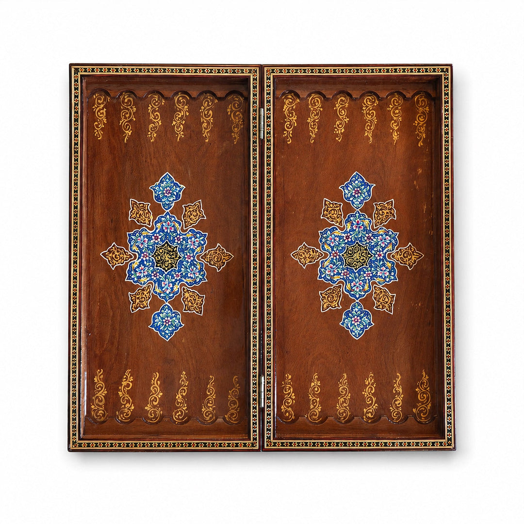 Persian Hand-Embellished Wooden Backgammon Set - WAAH024