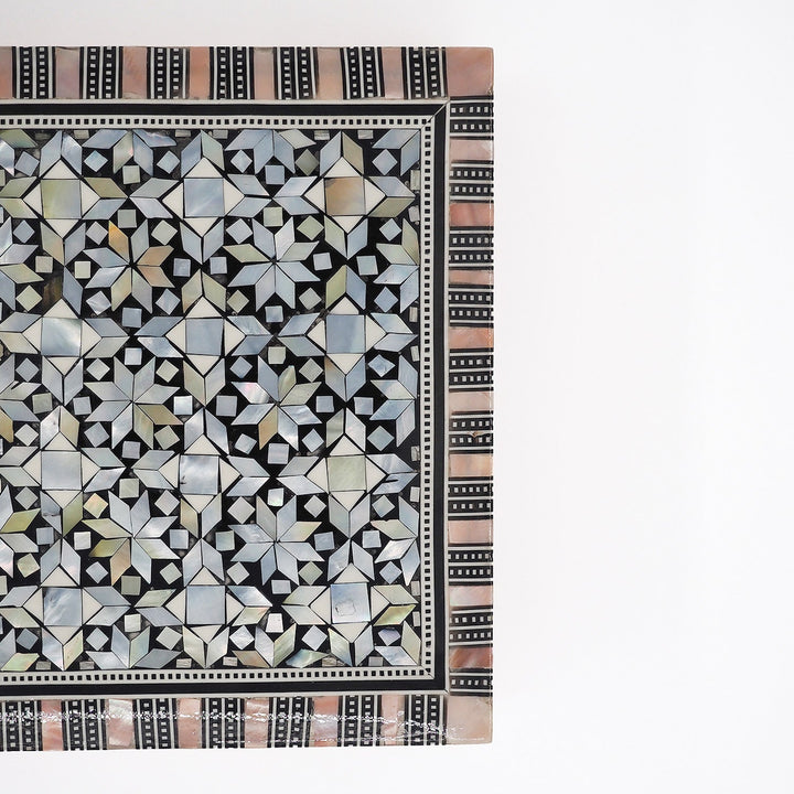 Geometric Motif | Handcrafted Mother-of-Pearl Inlaid Wooden Box – WAAH042