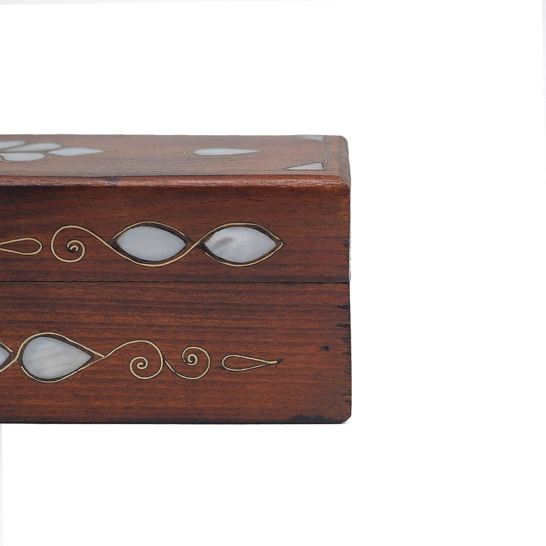 Handcrafted Mother-of-Pearl &amp; Copper Wire Inlaid Long Wooden Box – WAAH043