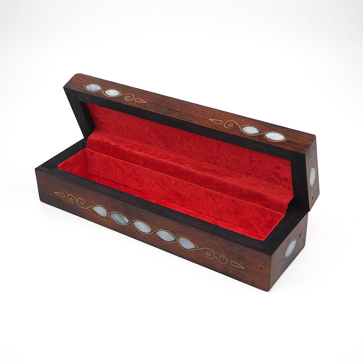 Handcrafted Mother-of-Pearl &amp; Copper Wire Inlaid Long Wooden Box – WAAH044