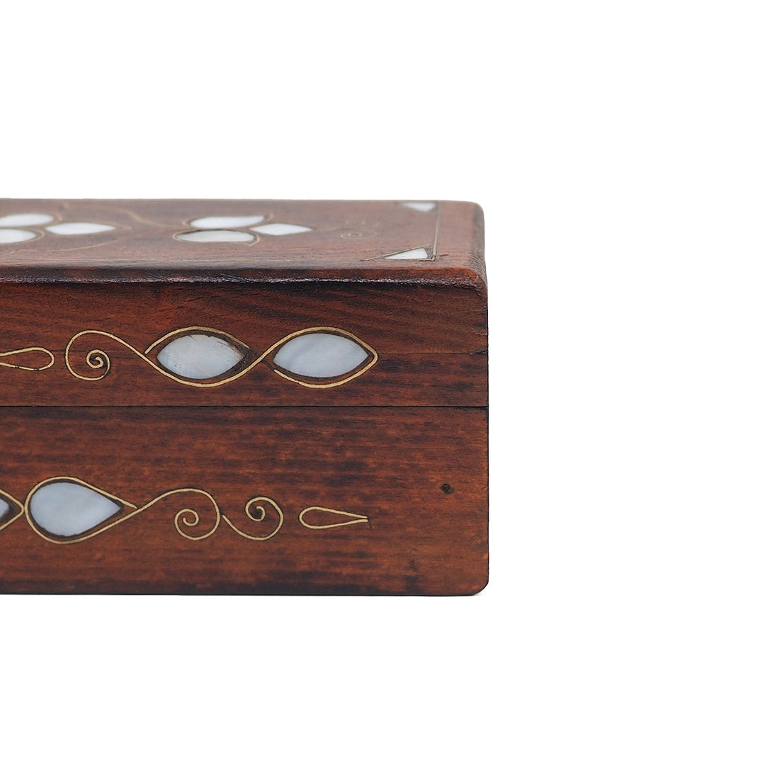 Handcrafted Mother-of-Pearl &amp; Copper Wire Inlaid Long Wooden Box – WAAH044