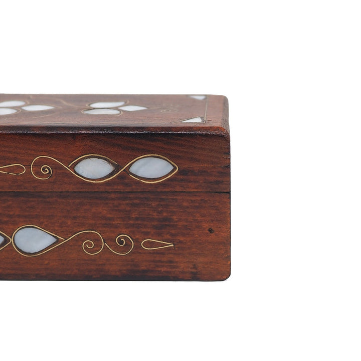 Handcrafted Mother-of-Pearl &amp; Copper Wire Inlaid Long Wooden Box – WAAH044