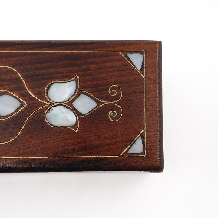 Handcrafted Mother-of-Pearl &amp; Copper Wire Inlaid Long Wooden Box – WAAH044