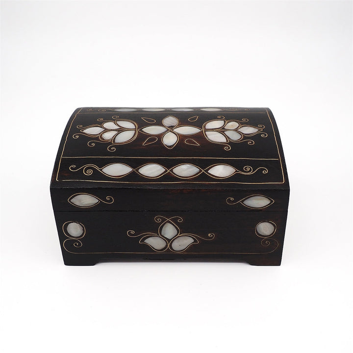 Floral Motif | Handcrafted Mother-of-Pearl &amp; Copper Wire Inlaid Wooden Box – WAAH046