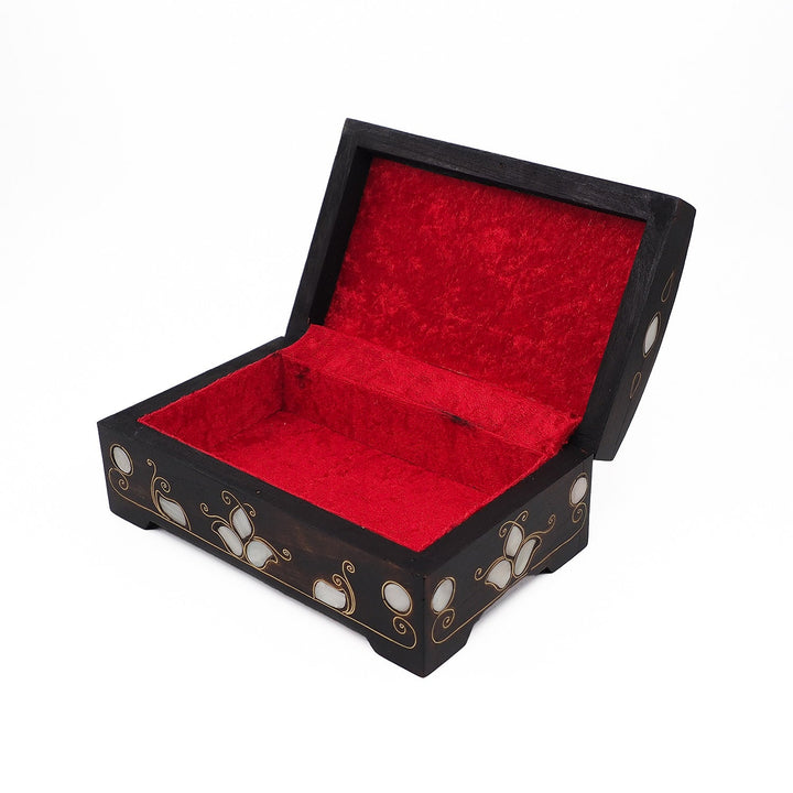 Floral Motif | Handcrafted Mother-of-Pearl &amp; Copper Wire Inlaid Wooden Box – WAAH047