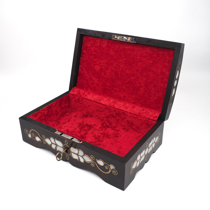 Floral Motif | Handcrafted Mother-of-Pearl &amp; Copper Wire Inlaid Wooden Box – WAAH049