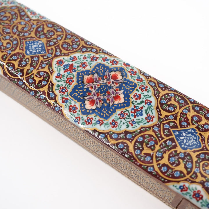 Traditional Motif | Handcrafted Hatem-Inlaid Sliding-Lid Wooden Box - WAAH058