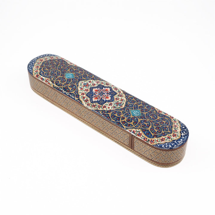 Traditional Motif | Handcrafted Hatem-Inlaid Sliding-Lid Wooden Box - WAAH059