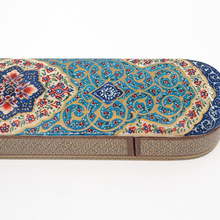 Traditional Motif | Handcrafted Hatem-Inlaid Sliding-Lid Wooden Box - WAAH060