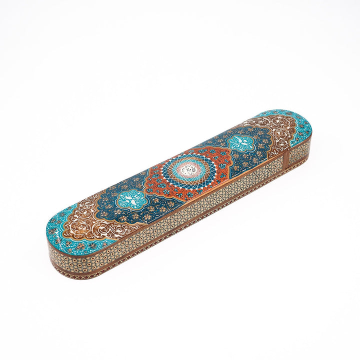 Traditional Motif | Handcrafted Hatem-Inlaid Sliding-Lid Wooden Box - WAAH062