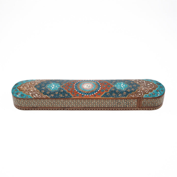 Traditional Motif | Handcrafted Hatem-Inlaid Sliding-Lid Wooden Box - WAAH062