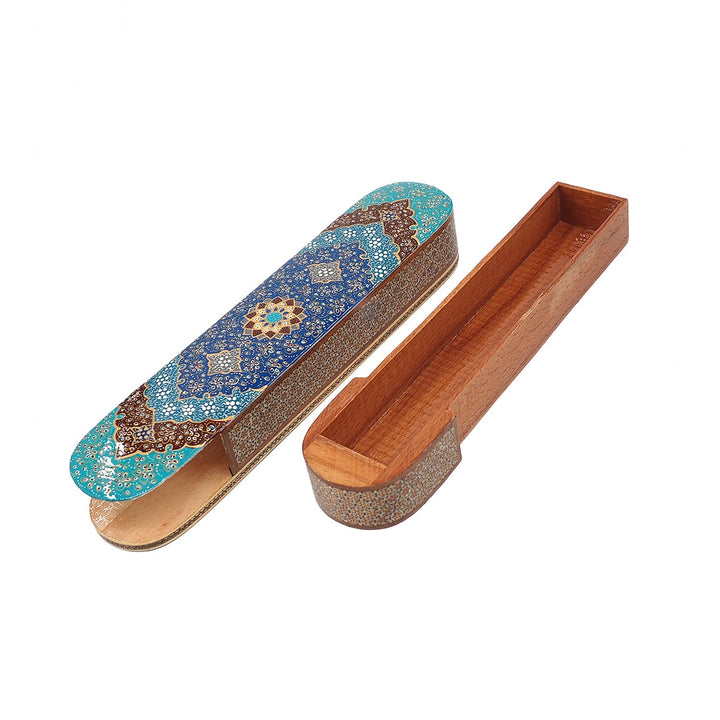 Traditional Motif | Handcrafted Hatem-Inlaid Sliding-Lid Wooden Box - WAAH063