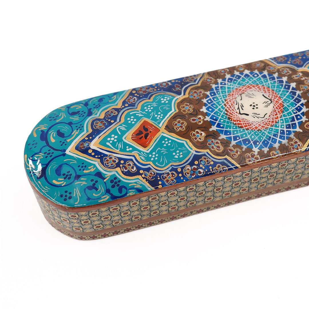 Traditional Motif | Handcrafted Hatem-Inlaid Sliding-Lid Wooden Box - WAAH065