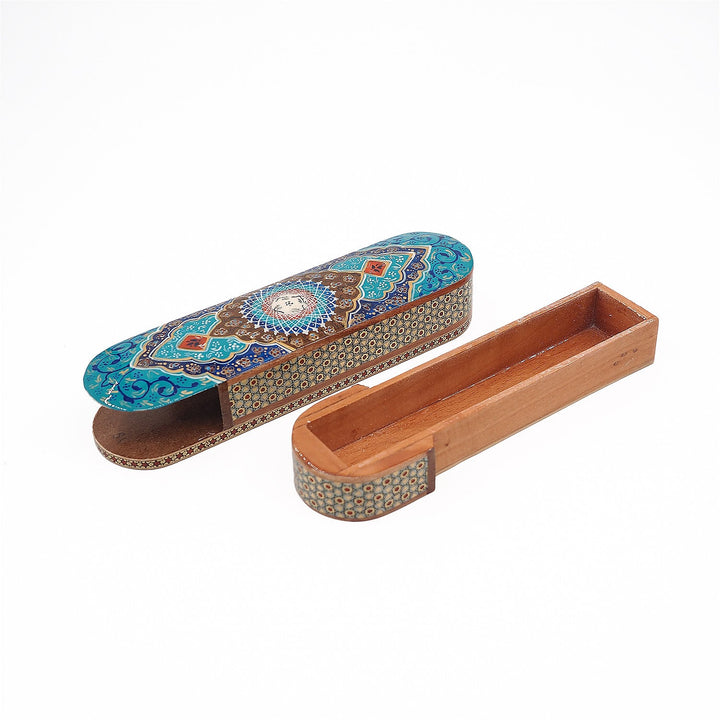 Traditional Motif | Handcrafted Hatem-Inlaid Sliding-Lid Wooden Box - WAAH065
