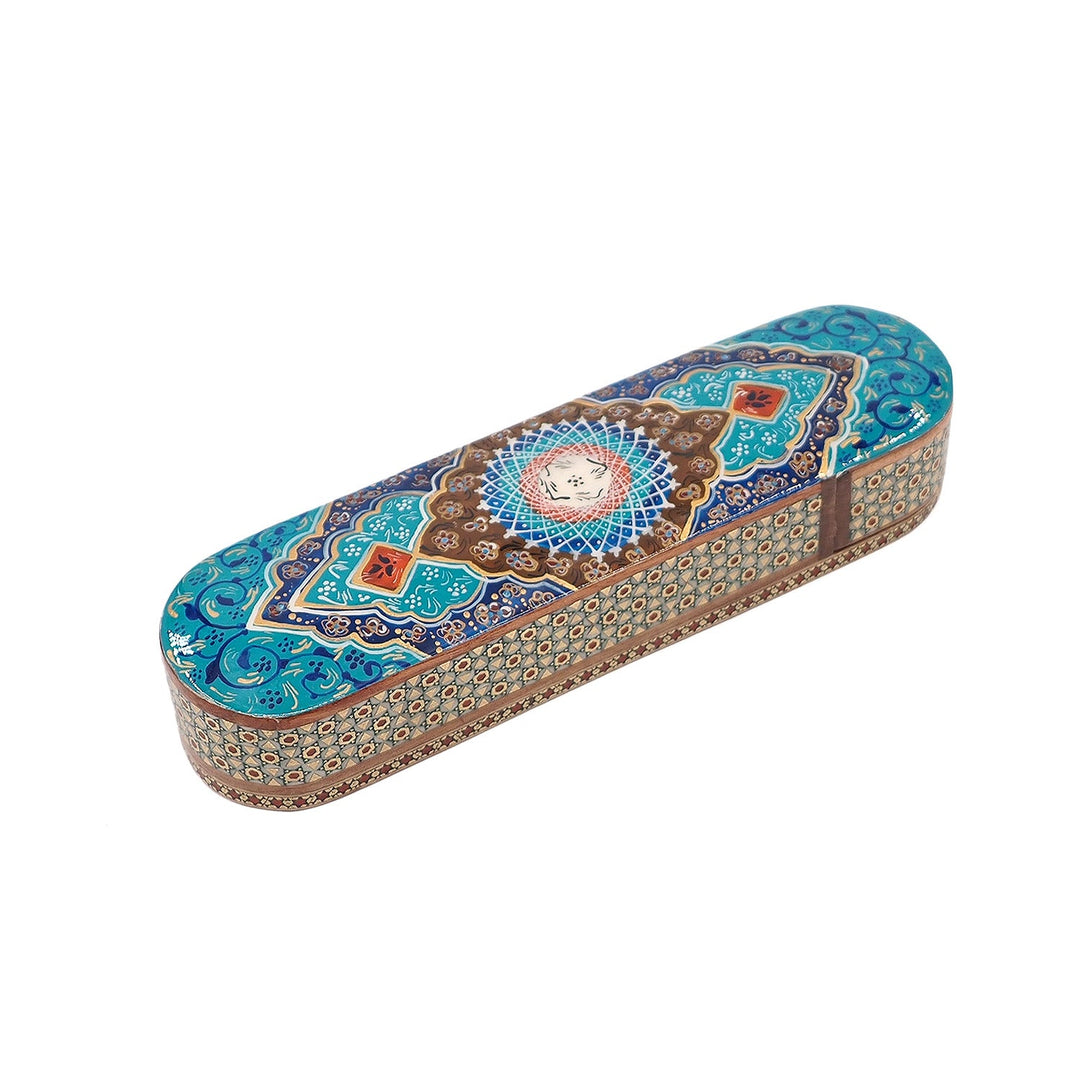 Traditional Motif | Handcrafted Hatem-Inlaid Sliding-Lid Wooden Box - WAAH065